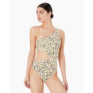 Onia Betty cut out one piece swimsuit leopard